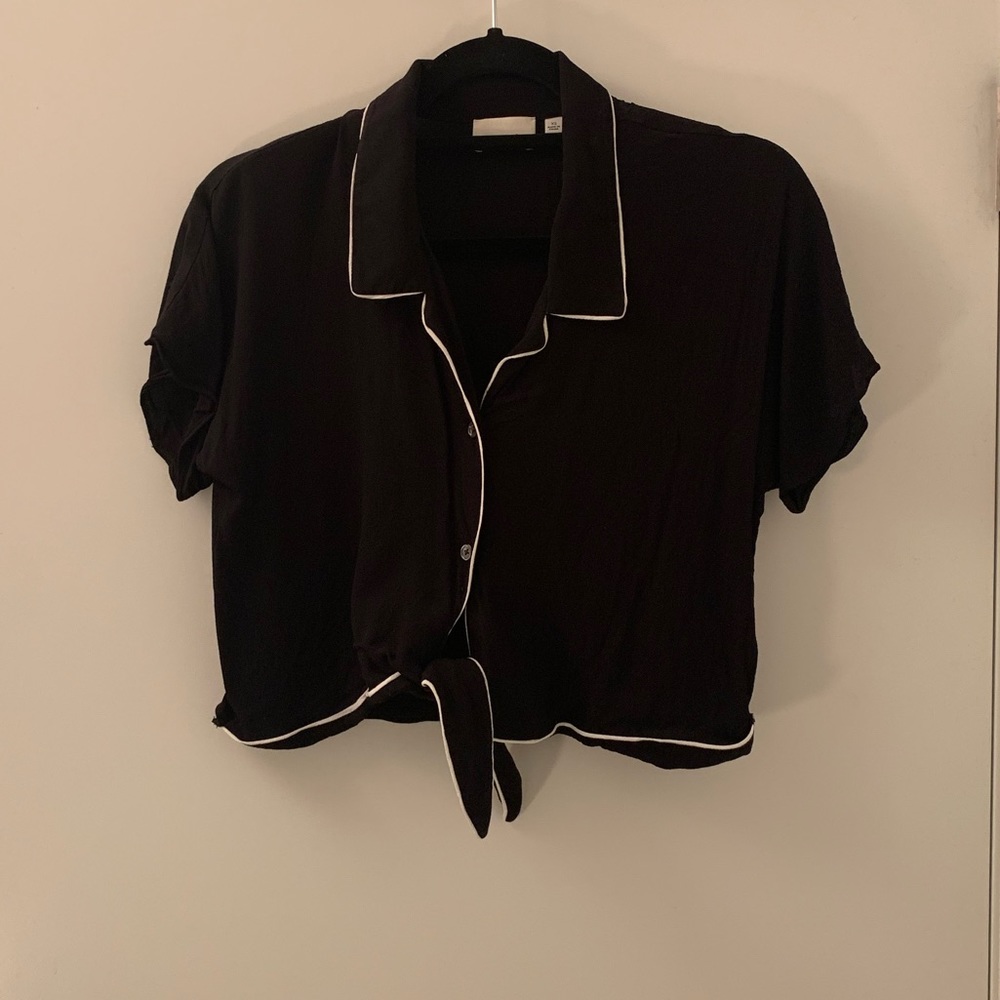 Wilfred Free Tie Front Blouse Black